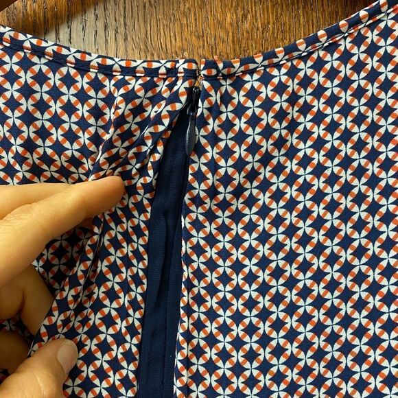 Kenar geometric print double layer halter neck sleeveless flowy tunic blouse - Picture 6 of 9